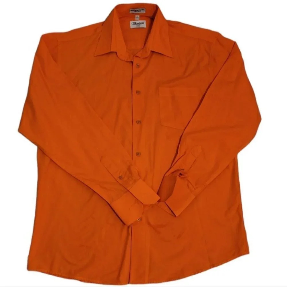 Men's Button- Up Collar Long Sleeve Shirt by Berlioni (sz 16-16 1/2) - Picture 1 of 5
